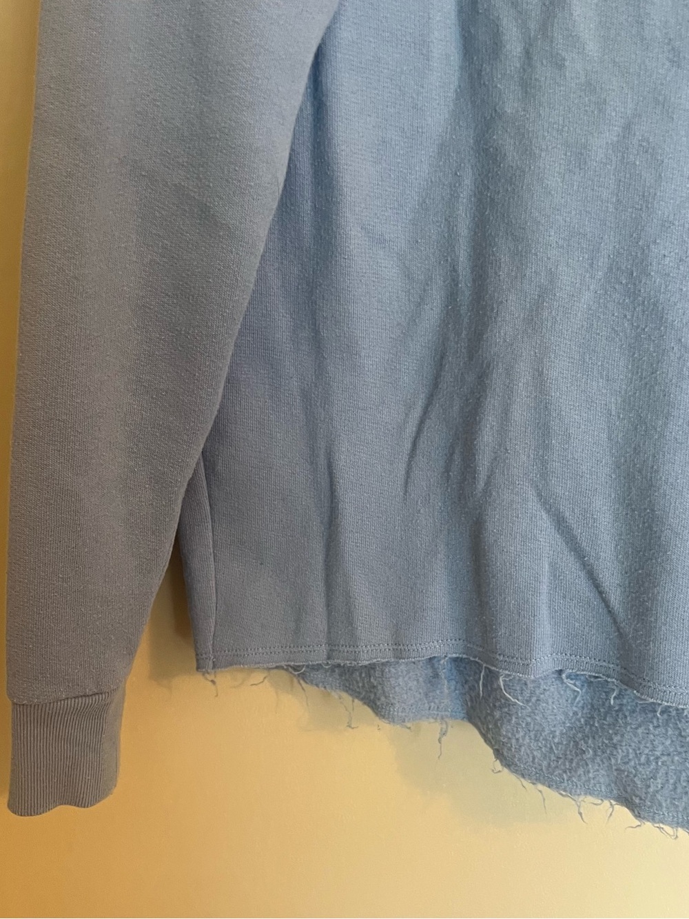 PINK Victoria's Secret Sky Blue Pullover Hoodie with raw hem - Picture 4 of 10